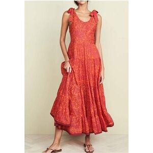 Free people orange maxi dress